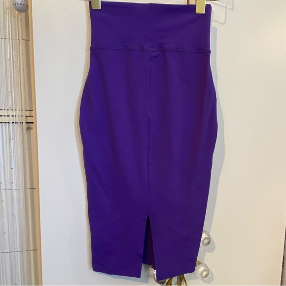 Bebe Purple Midi Knit Pencil Skirt size XXS - Picture 2 of 16